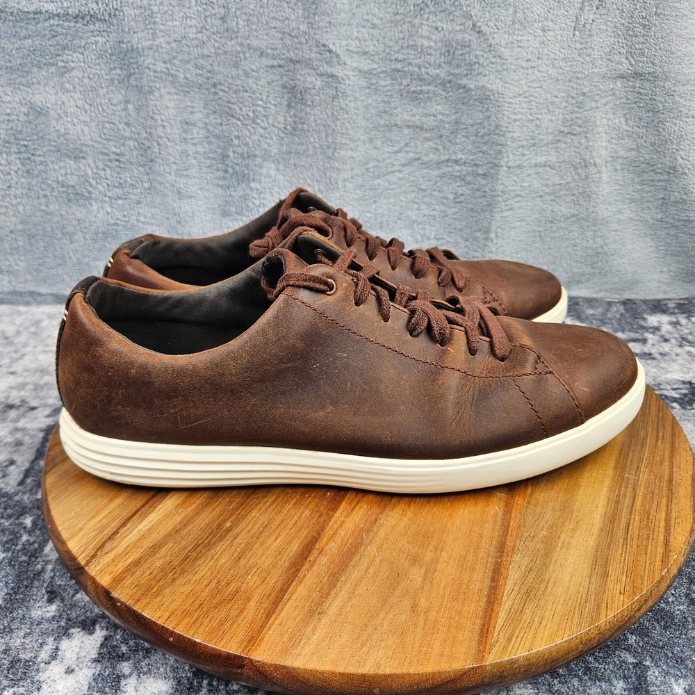 Cole Haan Grand OS Crosscourt Sneaker Men Size 9 M Brown Leather Low Top Lace Up